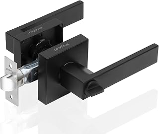 Plantex Brass New Age Bathroom Door Locks/Key-Less Door Lock Set For Bedroom/Balcony/Office/Storeroom - Reversible Design (Black Finish, 30Mm To 50Mm Door Range)