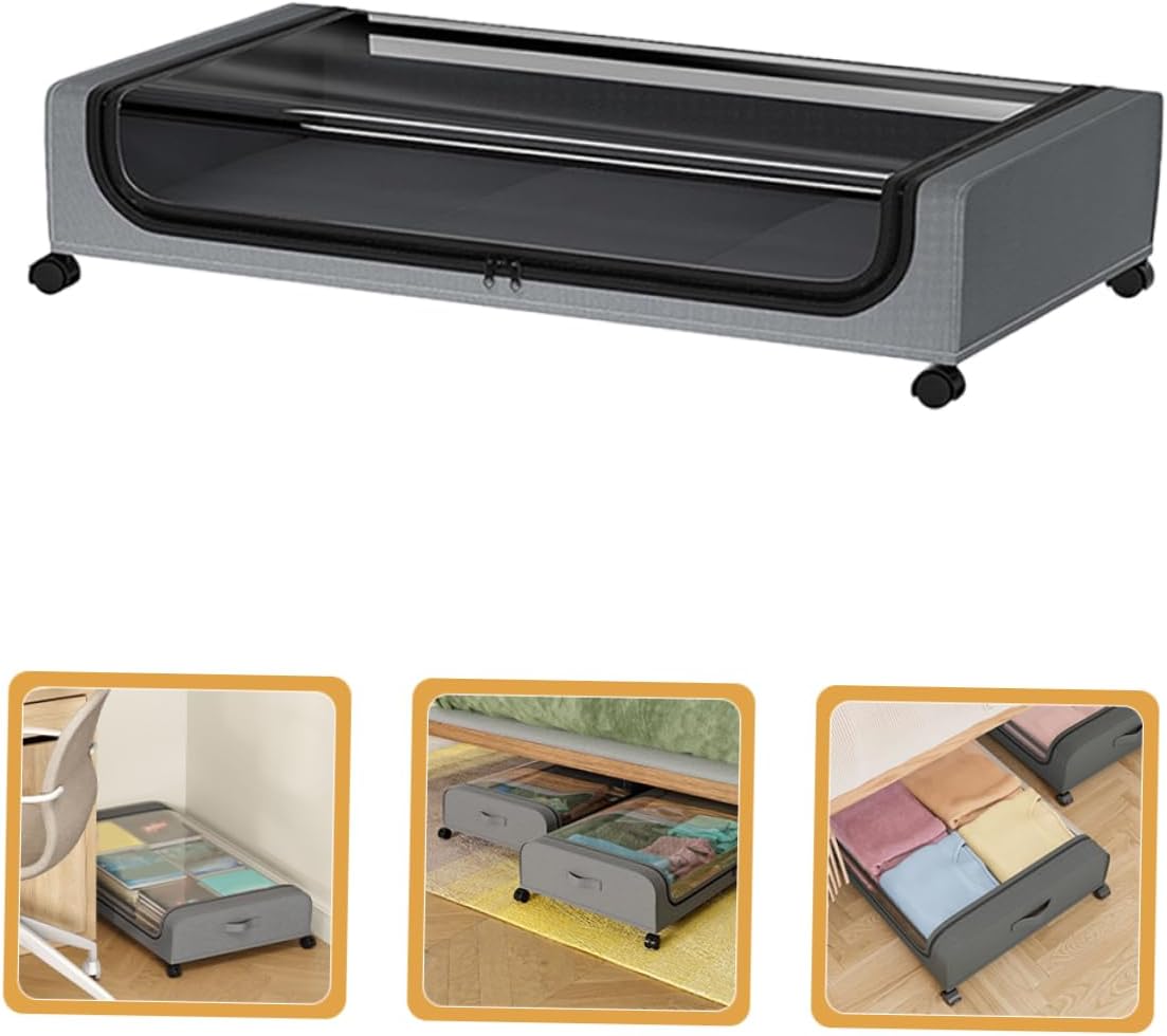 Bed Storage Box Wheels Capacity Organizer for Clothes Toys and Books Design Window Space-saving Storage for Home Use