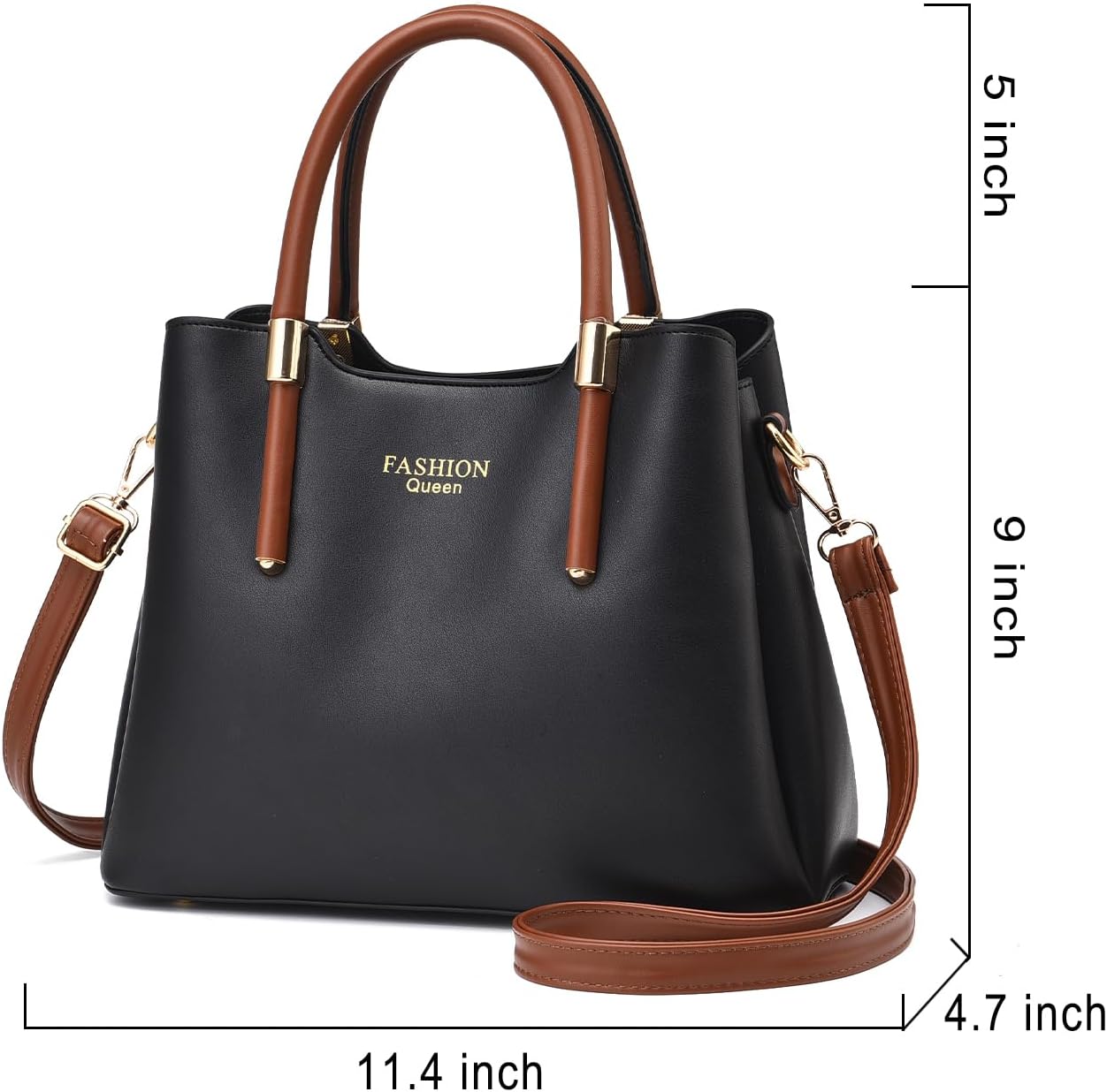 Satchel Bag for Women Large Leather Purse with Top Handle Shoulder Handbag - Image 4