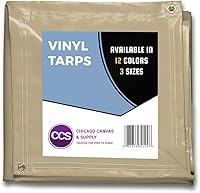 Vista 8 de CCS CHICAGO CANVAS & SUPPLY - Lona de vinilo impermeable y resistente para camión, cubierta de lona multiusos extra duradera con ojales inoxidables