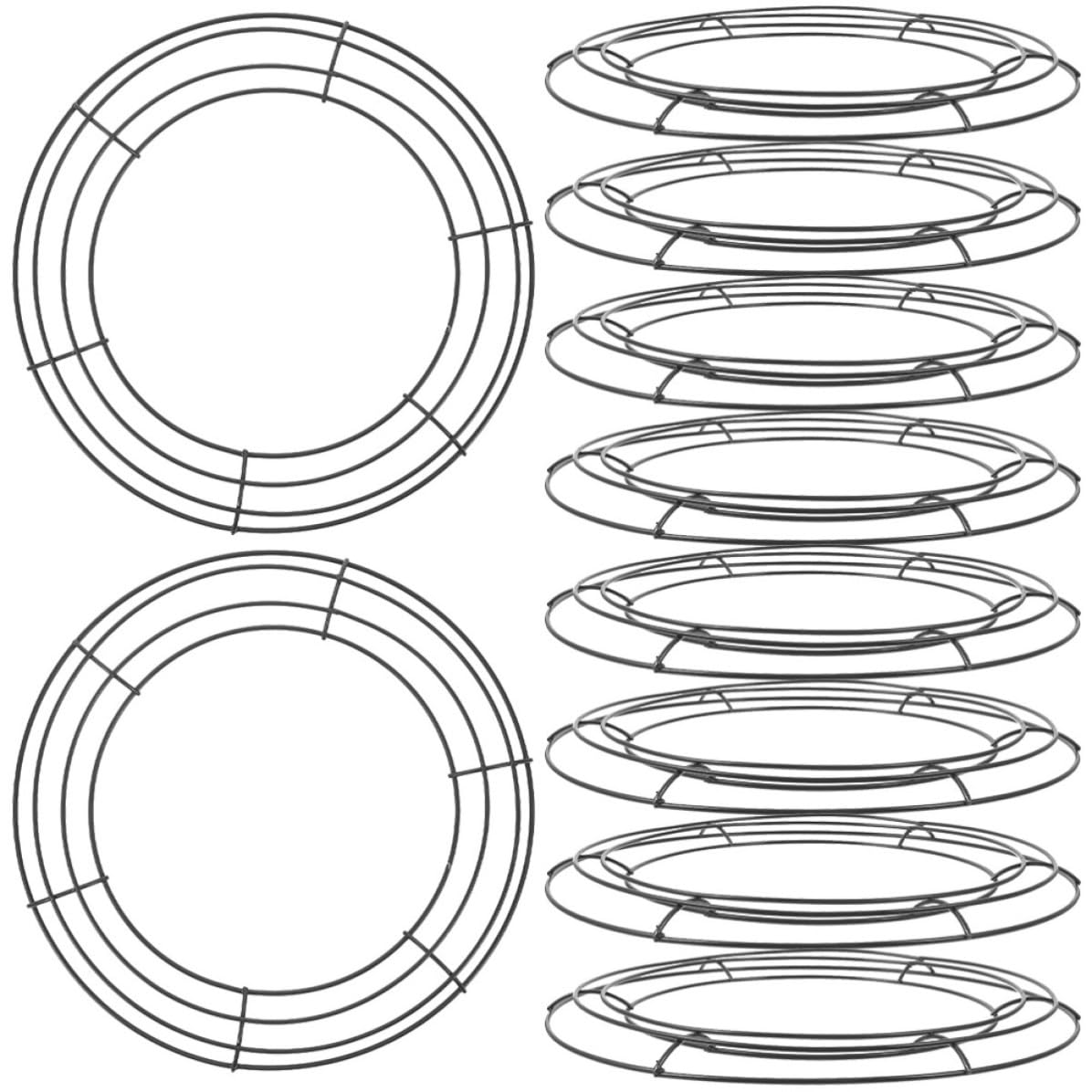 Artibetter 10 Stück Runder Eisenkranzrahmen aus Schwarzem Metall Fester und Kompakter Drahtkranzring für Weihnachts und Hochzeitsdeko als Adventskranzgestell oder Deko Ring zum Aufhängen