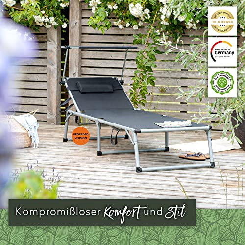 Sonnenliege mit Dach von Park Alley – Klappbare Gartenliege