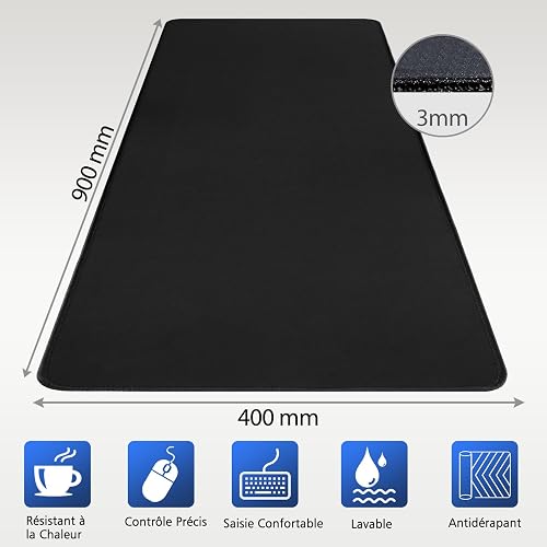 Niviy Tapis de Souris Gaming XXL 900x400mm Noir - 2