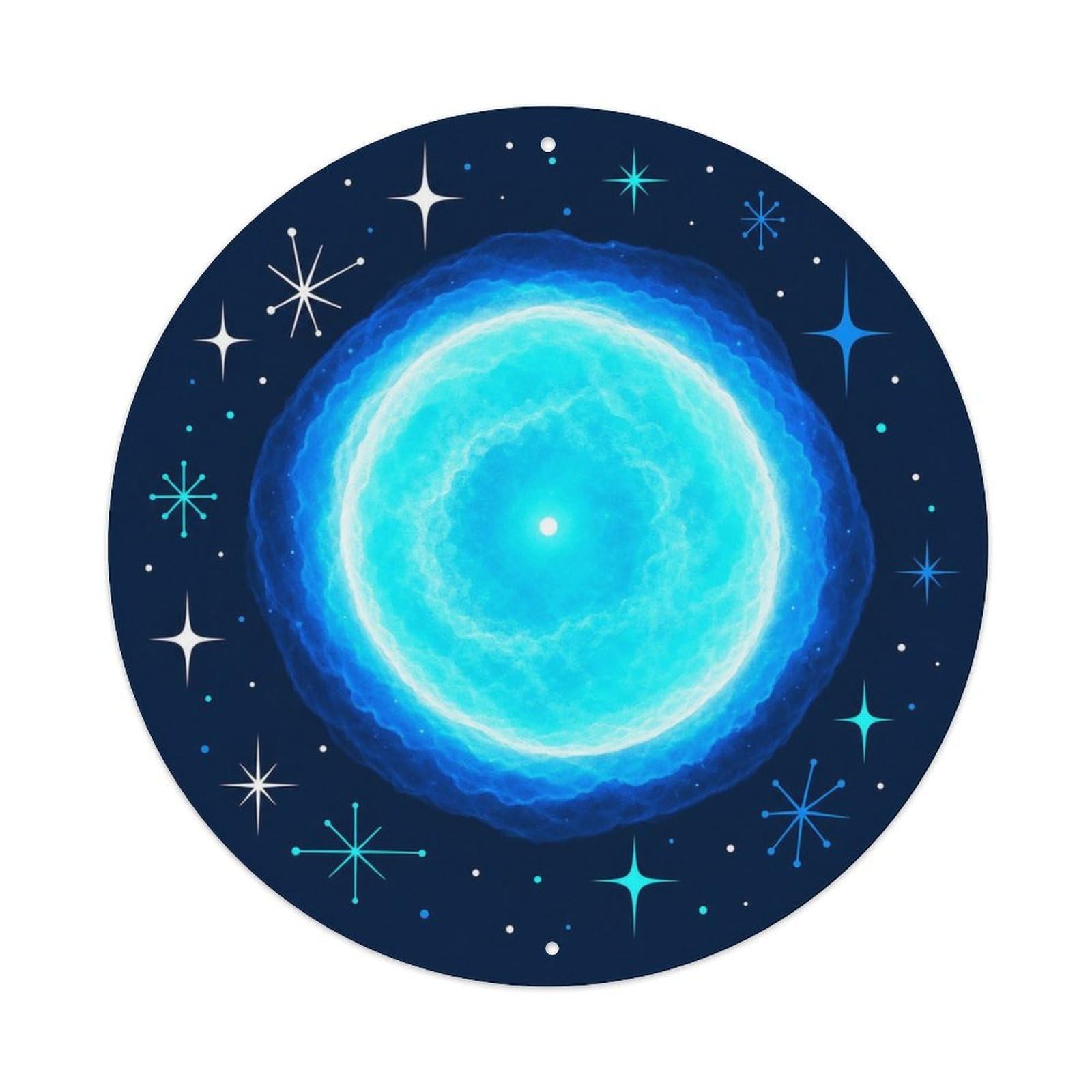 Okngb Style Celestial Blue Orb Nebula Nebula Stellar Atlas Deep Sky Metal Tin Sign Plaque Wall Decor For Cafe, Man Cave, Club Bar, Office, Home Garden Round Metal Poster 8X8inch