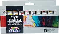 Tinta Acrílica, Corfix, 10 Cores, Bisnaga, 20 ml