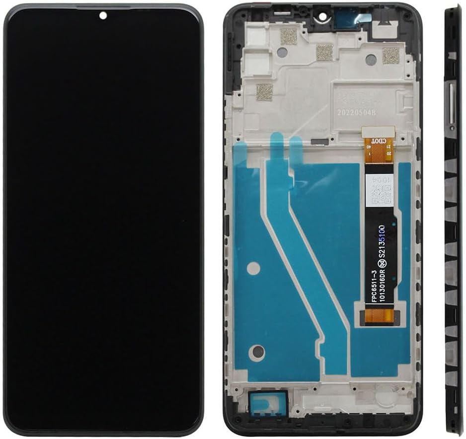 Digitizer LCD Display Touch Screen with Frame Glass Panel Assembly Replacement for TCL 20XE 20 XE 5087Z 6.52" [with Frame] [with Tools]
