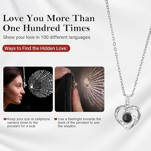 Miniatura 3 de Emibele Collar de rosa real preservada con corazón, flores eternas y collar de corazón de cristal, regalos románticos para mujeres, mamá, esposa,