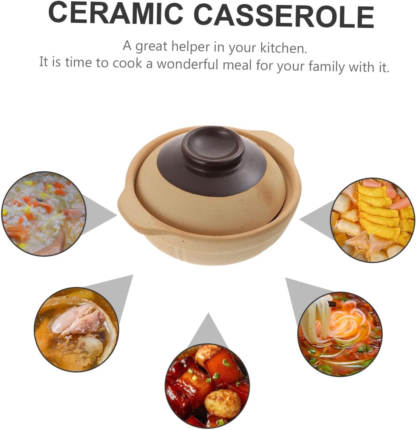 Zapiekanka, naczynie żaroodporne z pokrywką, 1 szt. Ceramiczna zapiekanka Naczynia z powłoką ceramiczną Brytfanna z pokrywką Ceramiczna miska na zupę Zapiekanka Garnek ceramiczny Garnek ceramiczny Cer