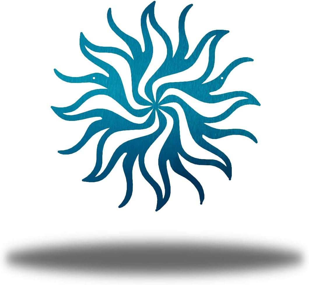 Riverside Designs Tribal Sun Metal Wall Art Steel Decor (Rust, 24" L x 24" W)