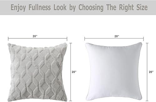 Miniatura 5 de Volcanics - Paquete de 2 fundas decorativas para cojín cuadrado de 20 x 20 pulgadas de lana sintética y terciopelo super suave estilo rural y