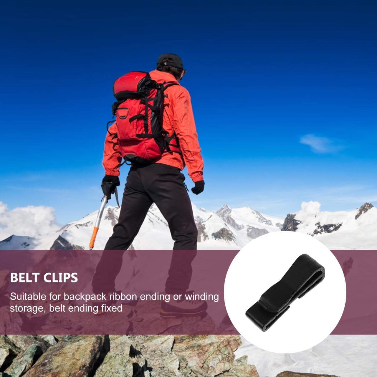 Totority 20pcs Webbing Fixing Buckle Belt Clip Clasp Backpack Attachment Straps for Loose Strap Management Outdoor Backpack Accessories for Hiking Camping Fishing Travel 1.69in image 4