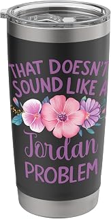 Jordan Personalized Cute Flower Girls Jordan Name Stainless Steel Insulated Tumbler