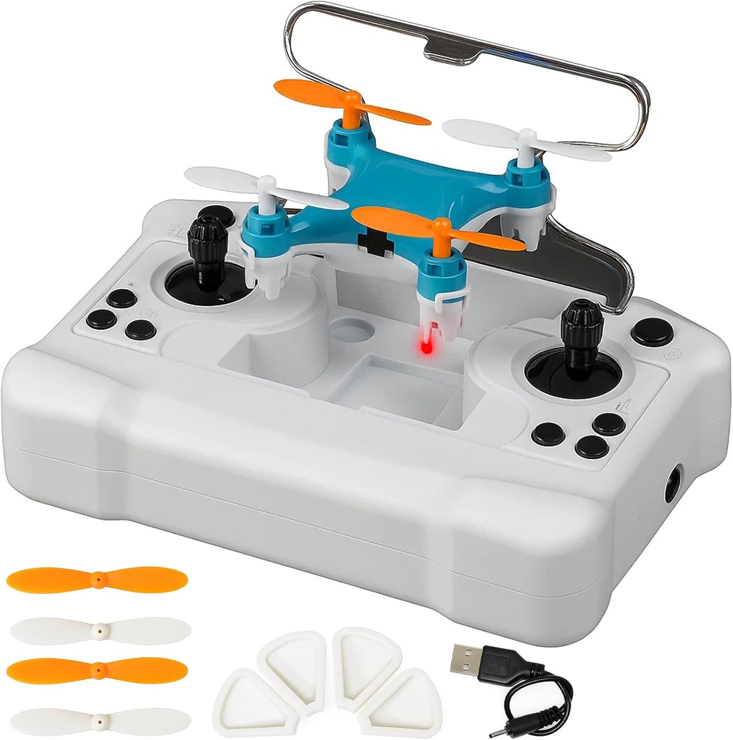 All-Ages Mini Drone with Easy Stunt Flights & 360° Tricks - Perfect Beginner-Friendly Flyer, Mini Drone for Kids with LED & Altitude Hold & Propeller Protection, 360°flips, For Indoor Outdoor (Blue)