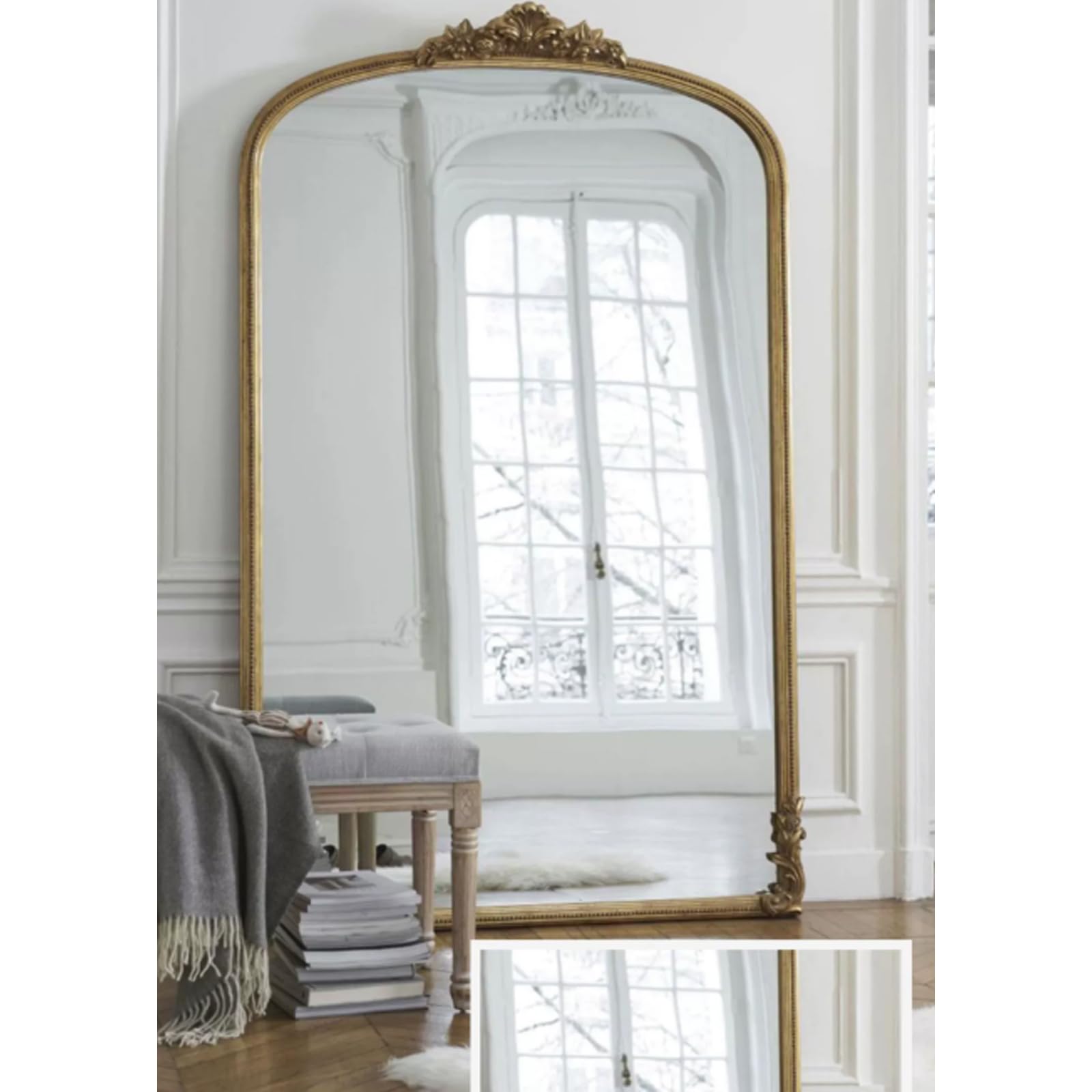 Amazon.com: ESRADA Vintage Gold Full Length Mirror - Antique Floor