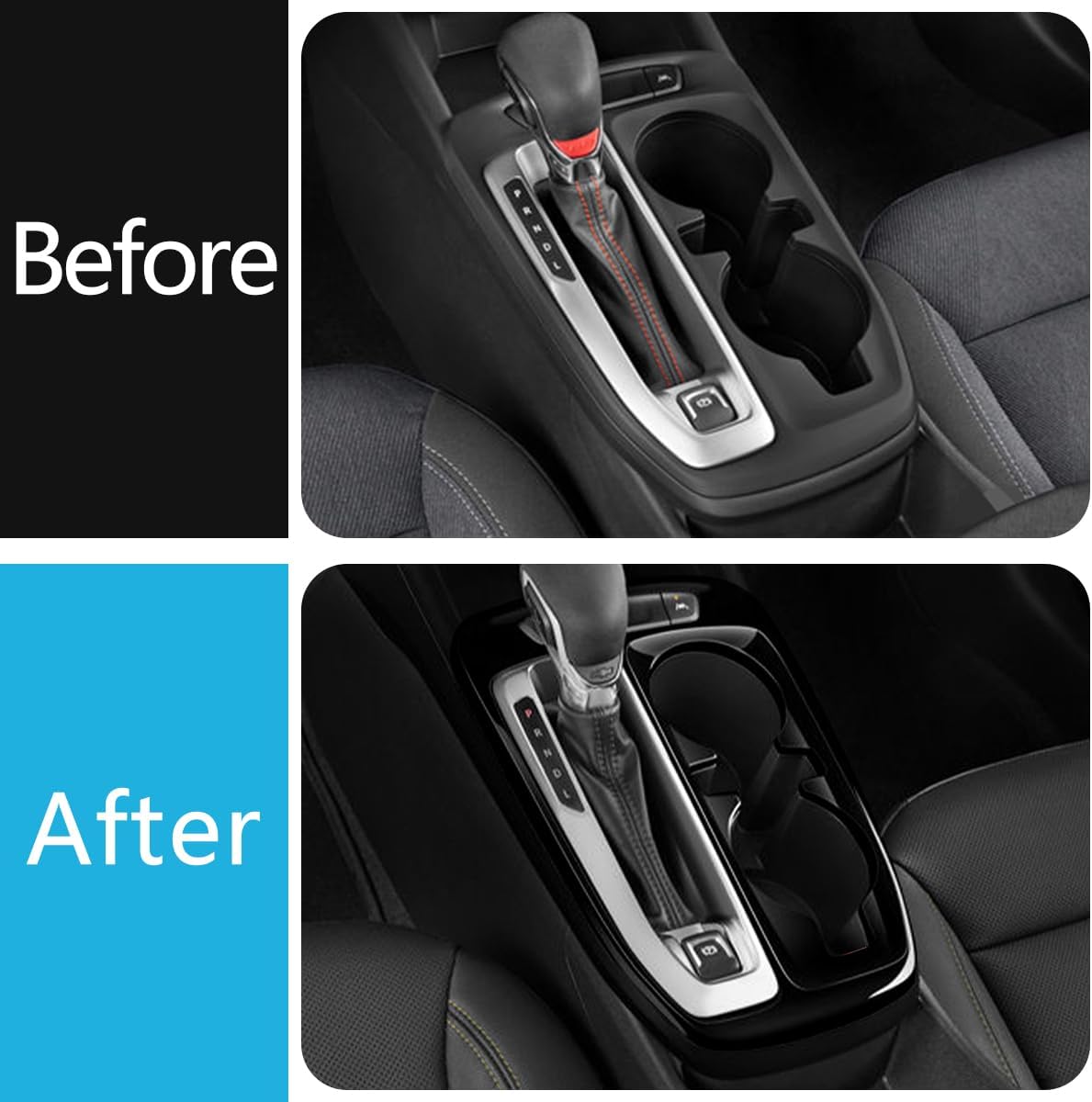 Car Accessories Fit for Chevrolet TRAX 2024 2025 2026 Center Console Gear Shift Knob Console Panel Cover Trims (Glossy Black) 1PCS ABS