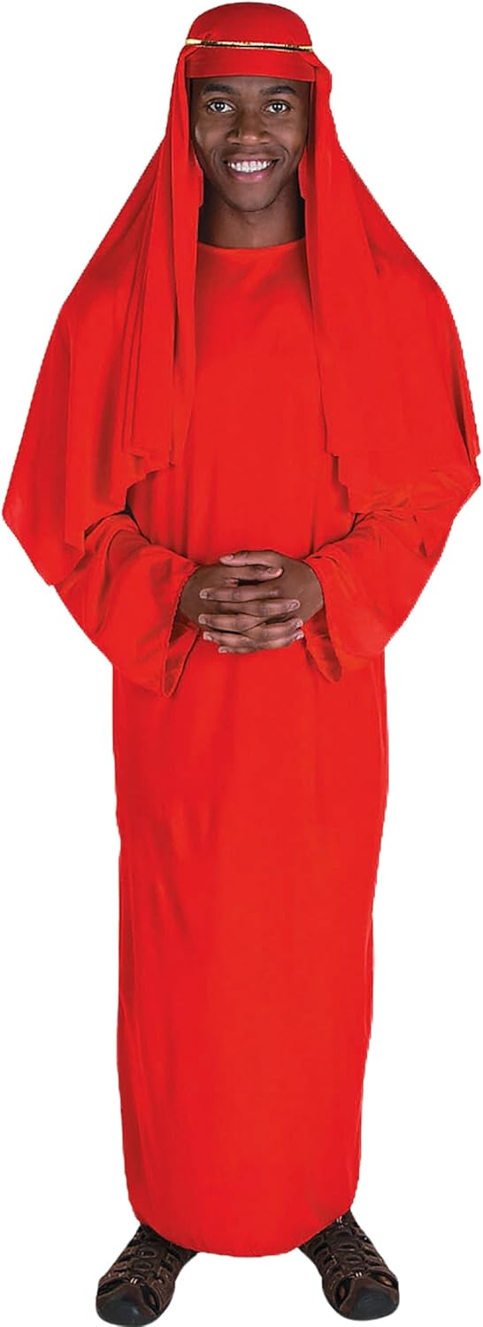 Fun Express Adult Red Nativity Robe & Hat for Christmas