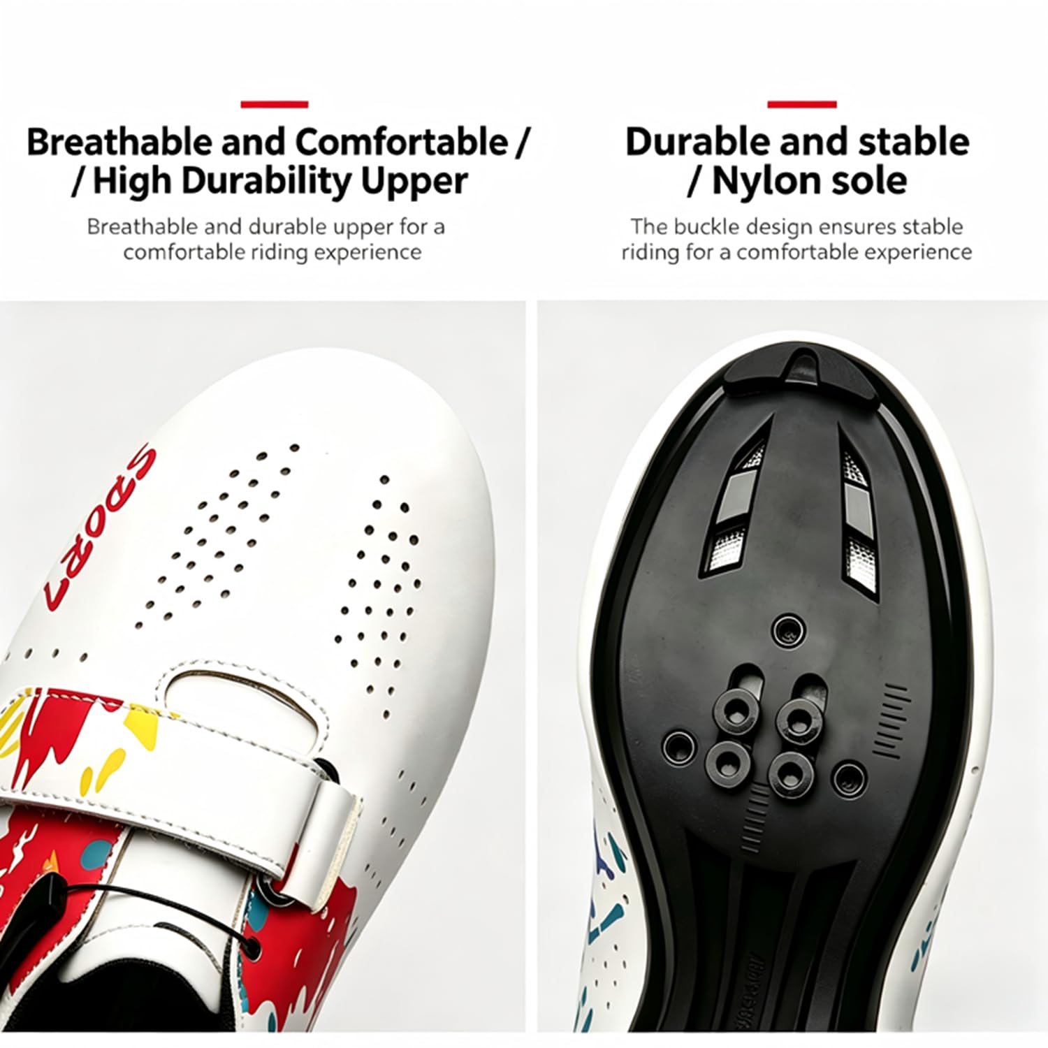 Zapatos de Ciclismo para Hombre Mujer, Bicicleta de Carretera MTB Zapatillas de Ciclismo Unisex Adulto compatibles con Pedal SPD-SL e instalación Compatible SPD/Look KEO Cleats 36-47