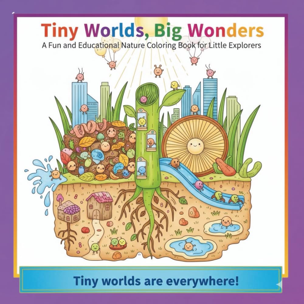 Tiny Worlds, Big Wonders: A Fun and Educational Nature Coloring Book for Little Explorers