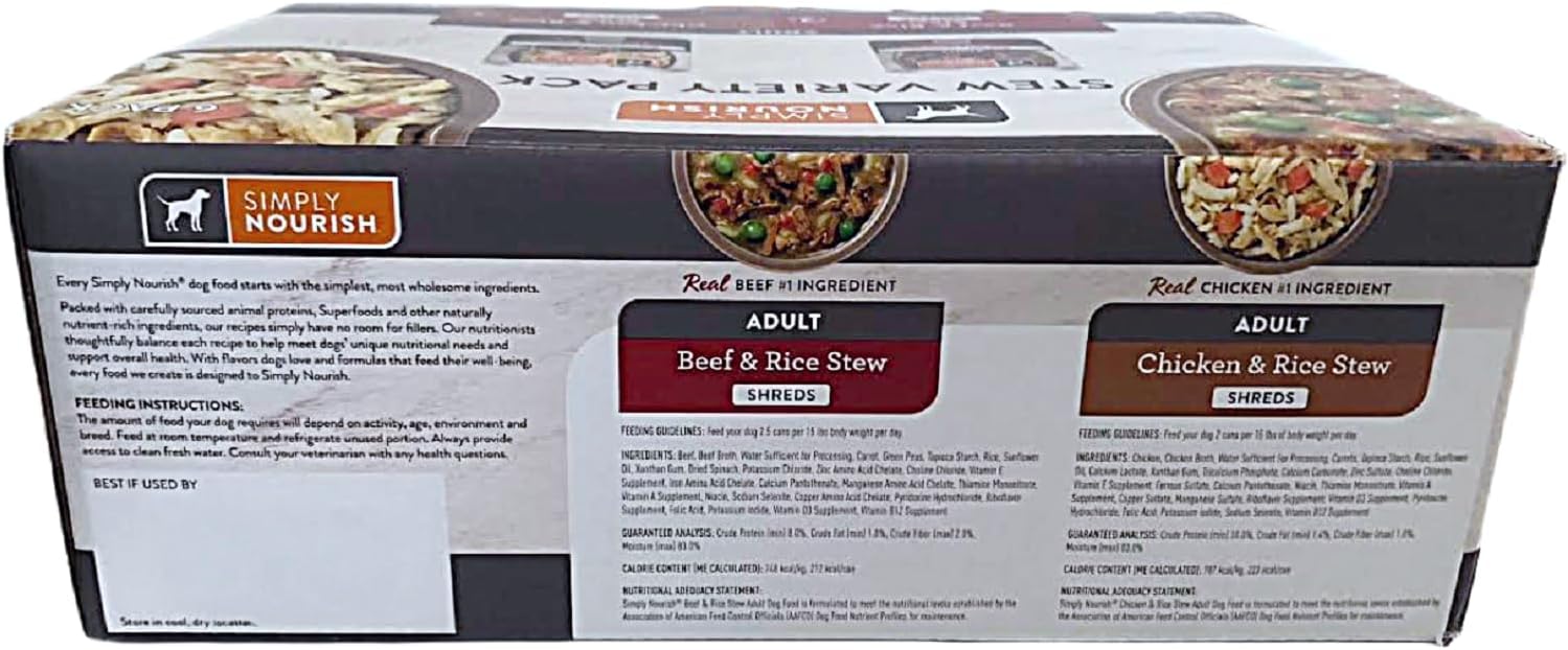 Biggs Combo Pack 3-10 oz Cans Beef & Rice Stew and 3-10 oz Cans Chicken & Rice Stew Shreds and Bigga Dog Waste Roll