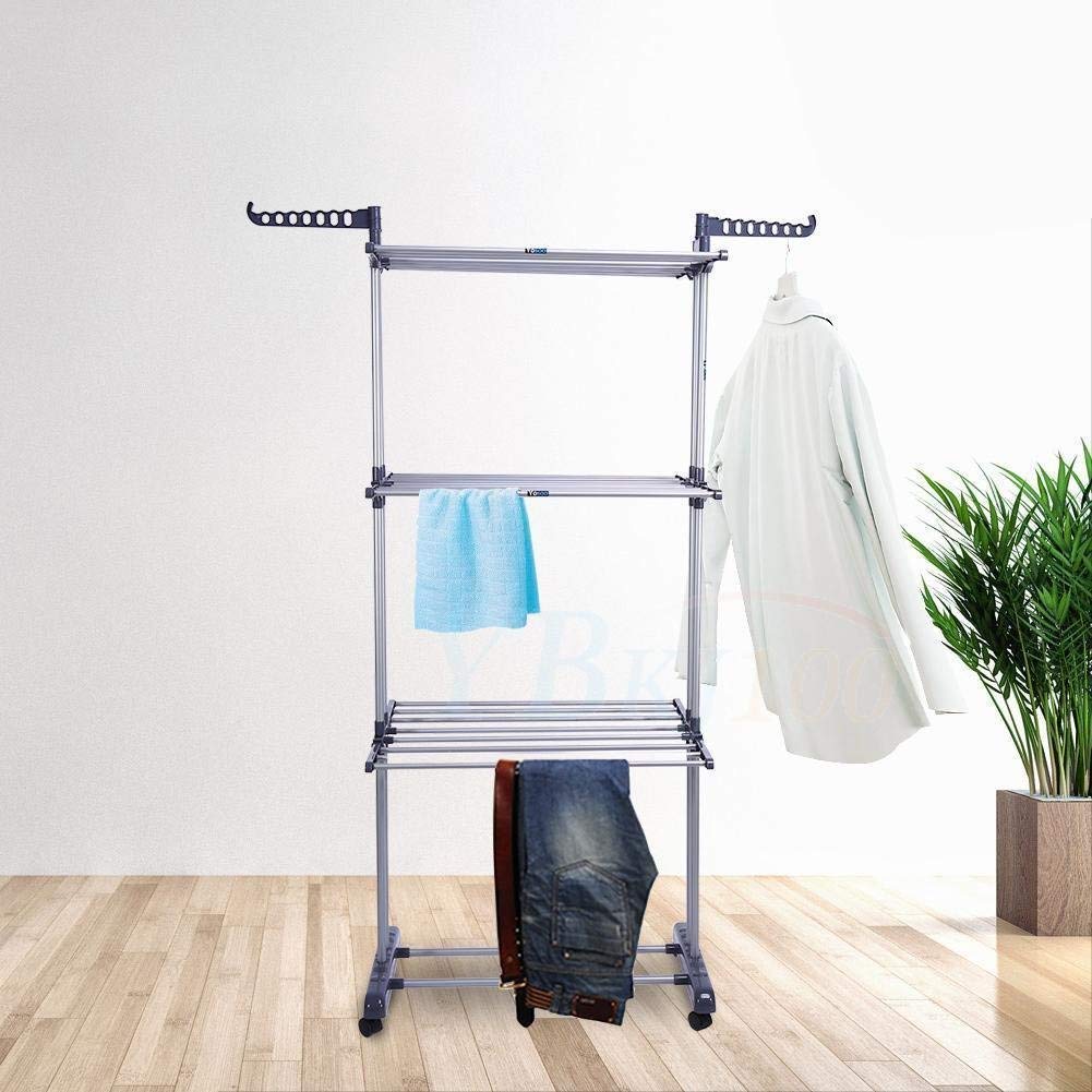 Laundry Drying Rack, Foldable 3 Layer Tier Clothes Airer Hanger Dryer