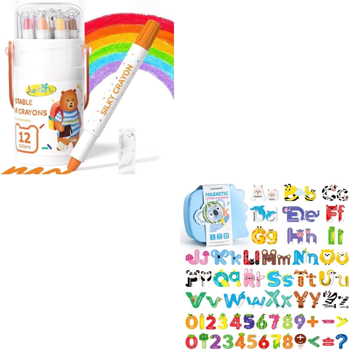78 PCS Magnetic Letters + 12 Color Twist Crayons