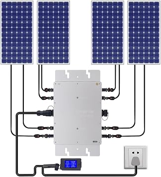 Solar Micro Inverter, Waterproof Wvc-1200W Grid Tie Mppt Pure Sine Wave Dc to Ac Solar Grid Tie Micro Inverter Solar & Wind Power Inverters 1200W