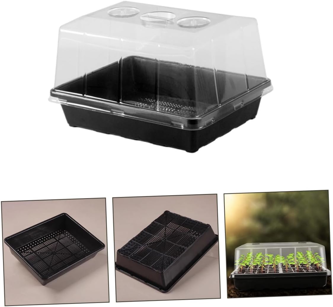 Angoily Seedling Starter Tray with Elevated Humidity Dome Plastic Germination Nursery Tray for Succulents and Leaf Cuttings for Indoor Plant Propagation