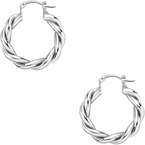 Wowshow Gold Hoop Earrings, Big Chunky Gold Hoop Earrings for Women Twisted Thick Gold Hoops 14K Real Gold Plated Hypoallergenic