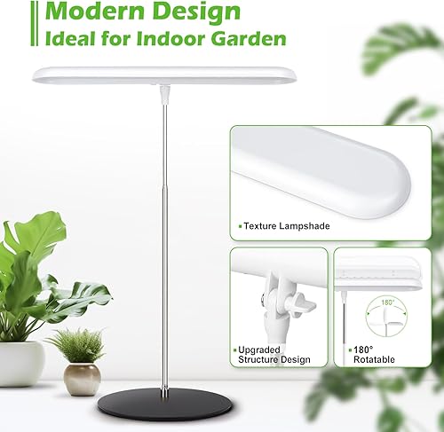 Miniatura 3 de Luz de crecimiento, lámpara de cultivo de escritorio de espectro completo con base, luz LED brillante para plantas con temporizador de