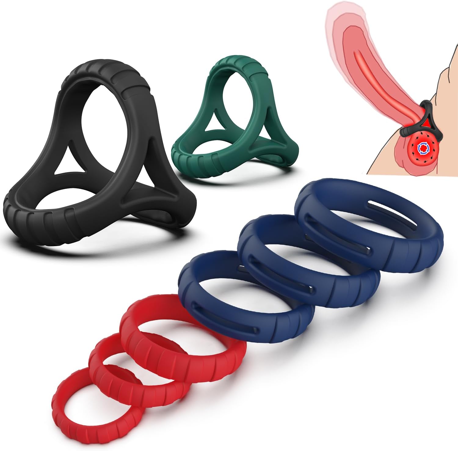 Pleasure Rings For Couples Silicone Cock Rings For Men - Penis Rings ...