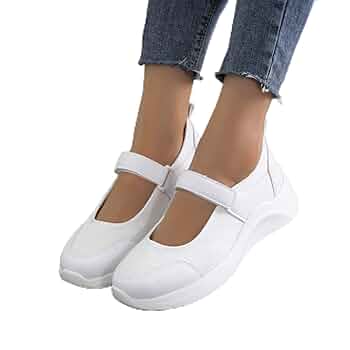 Maryjane shoes/White　24センチ相当 Dr Martens Women's Mary Jane Mae White Chunky Shoes Size 7