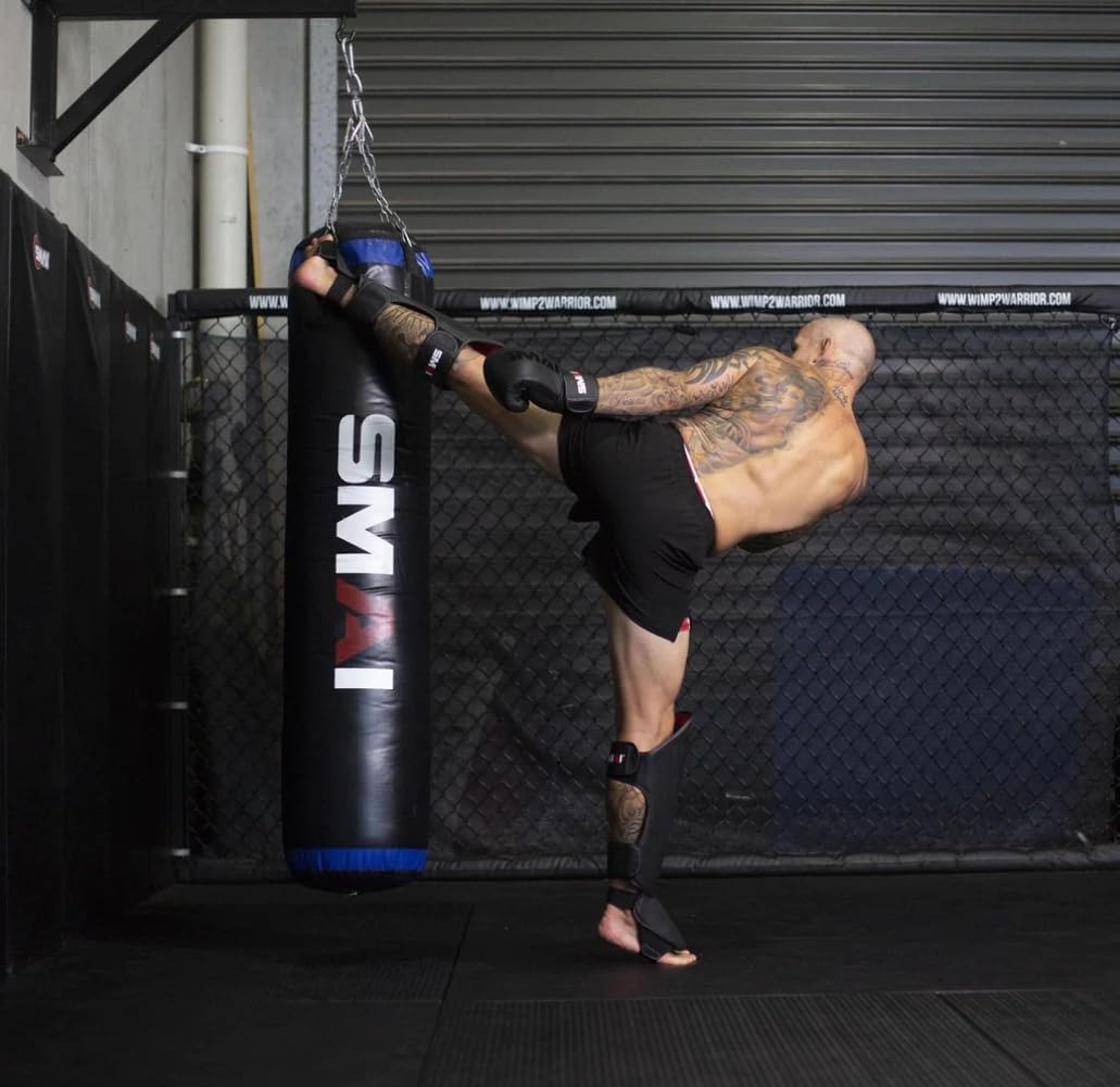 SMAI Thai MMA Kickboxing Guards for Men, Women, Kids with Comfortable, Durable, Impact Resistant, Ankle Support Shin Shields & Foot Protector a Pro-Grade Martial Arts Equipment.