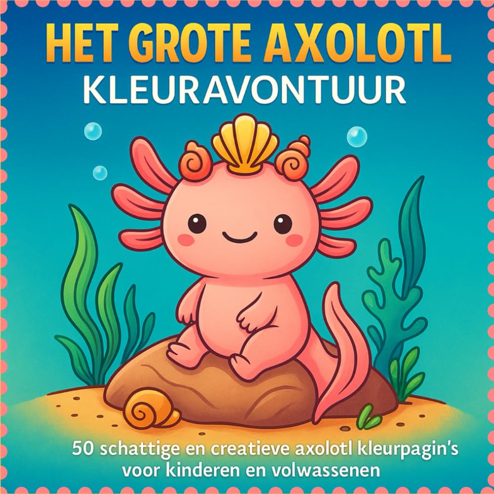Het Grote Axolotl Kleuravontuur: 50 Schattige en Creatieve Axolotl Kleurpagina’s voor Kinderen en Volwassenen — Ontspannend, Leerrijk en Leuk voor Alle Leeftijden