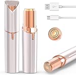 Enlèvement des cheveux visage pour les femmes hommes, Éclat électrique pour les femme, Eyebrow & Trimmer facial, Double lames rotatives Enlevant les cheveux pour lèvre supérieure Peach Fuzz