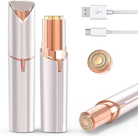 Facial Hair Removal for Women Men, Electric Shaver for Women,Eyebrow & Facial Trimmer,Double Rotating Blades Hair Remover for Upper Lip Chin Peach Fuzz Brow Hair Removal