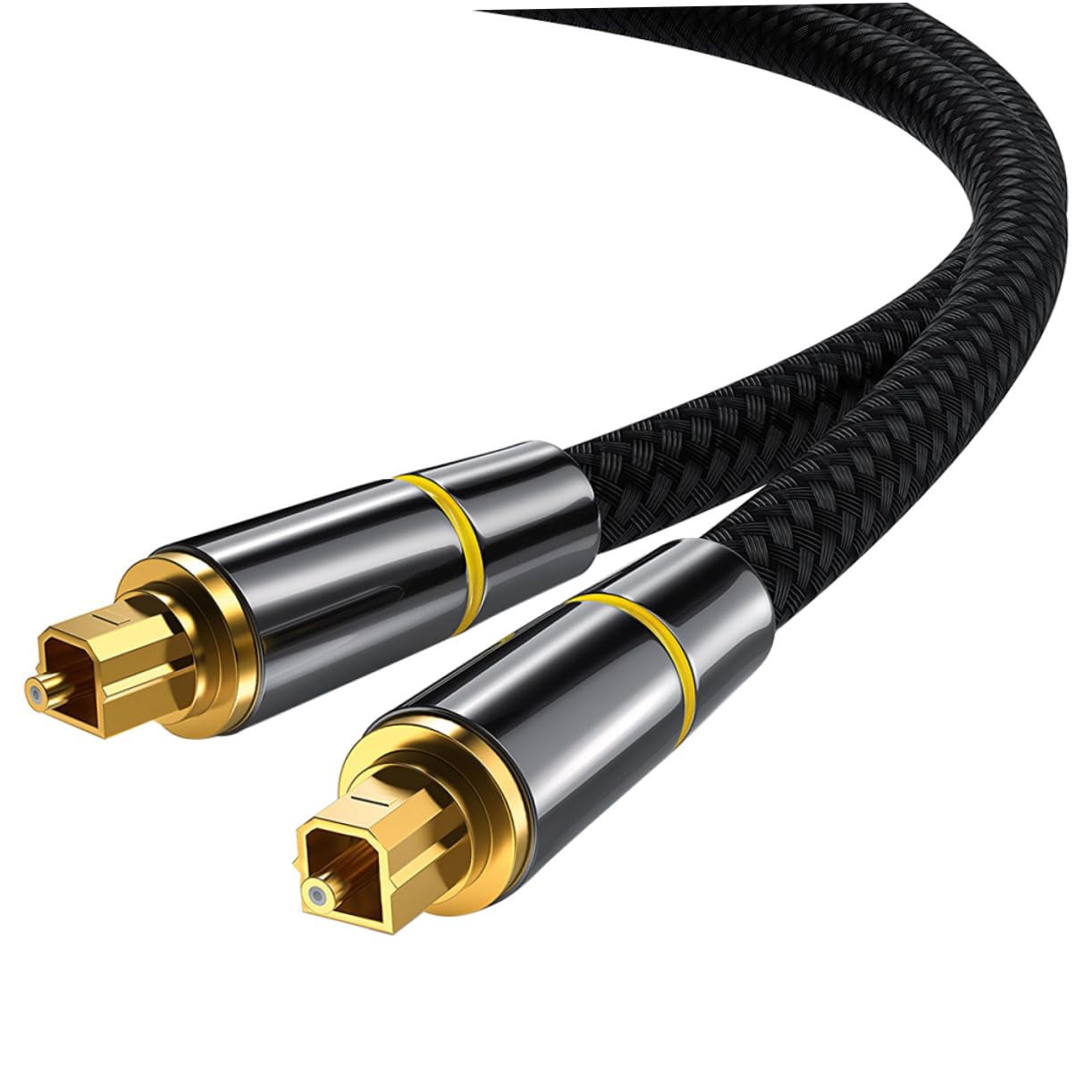 HOMSFOU Cavo Audio Ottico Da Metri Cavo Audio Digitale in Fibra Ottica Connettori Maschio-maschio Placcatura in Oro Schermatura Maglia Intrecciata Ad Alta Densità Corpo in Filo Morbido Res