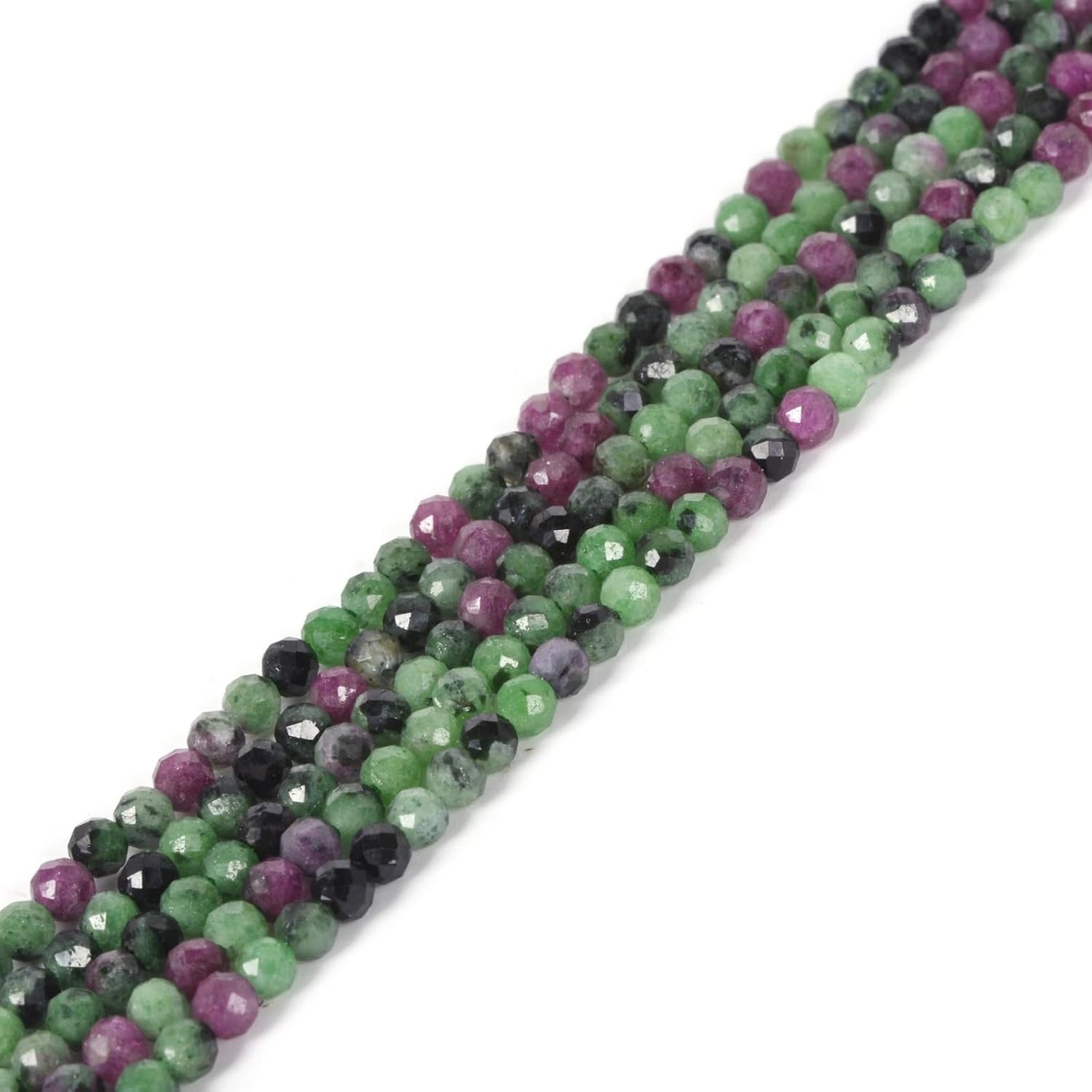 3mm Green Ruby Zoisite Faceted Gemstone Round Loose Beads Strand 15.5-16" DIY Jewelry Making