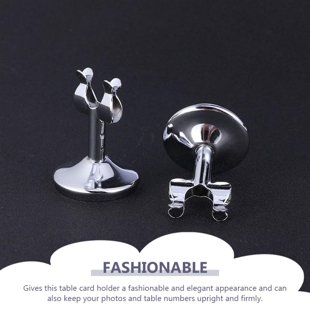 Soportes para Tarjetas Multifunción de Acero Inoxidable U-shaped, Paquete de 10 Piezas, Diseño Elegante y Firme para Eventos y Fiestas