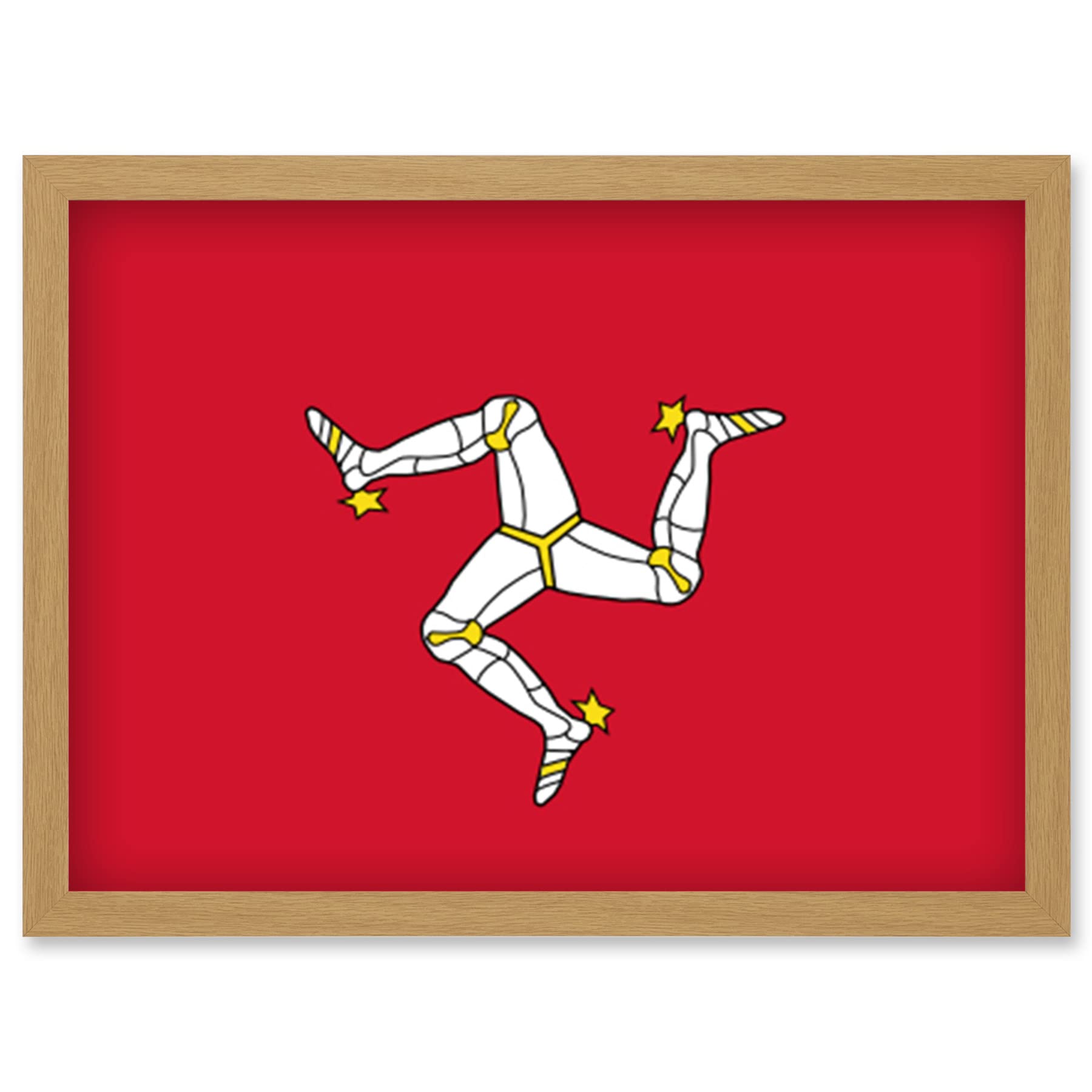 Artery8 Isle of Man National Flag Patriotic Vexillology World Flags Country Region Poster Artwork Framed Wall Art Print A4