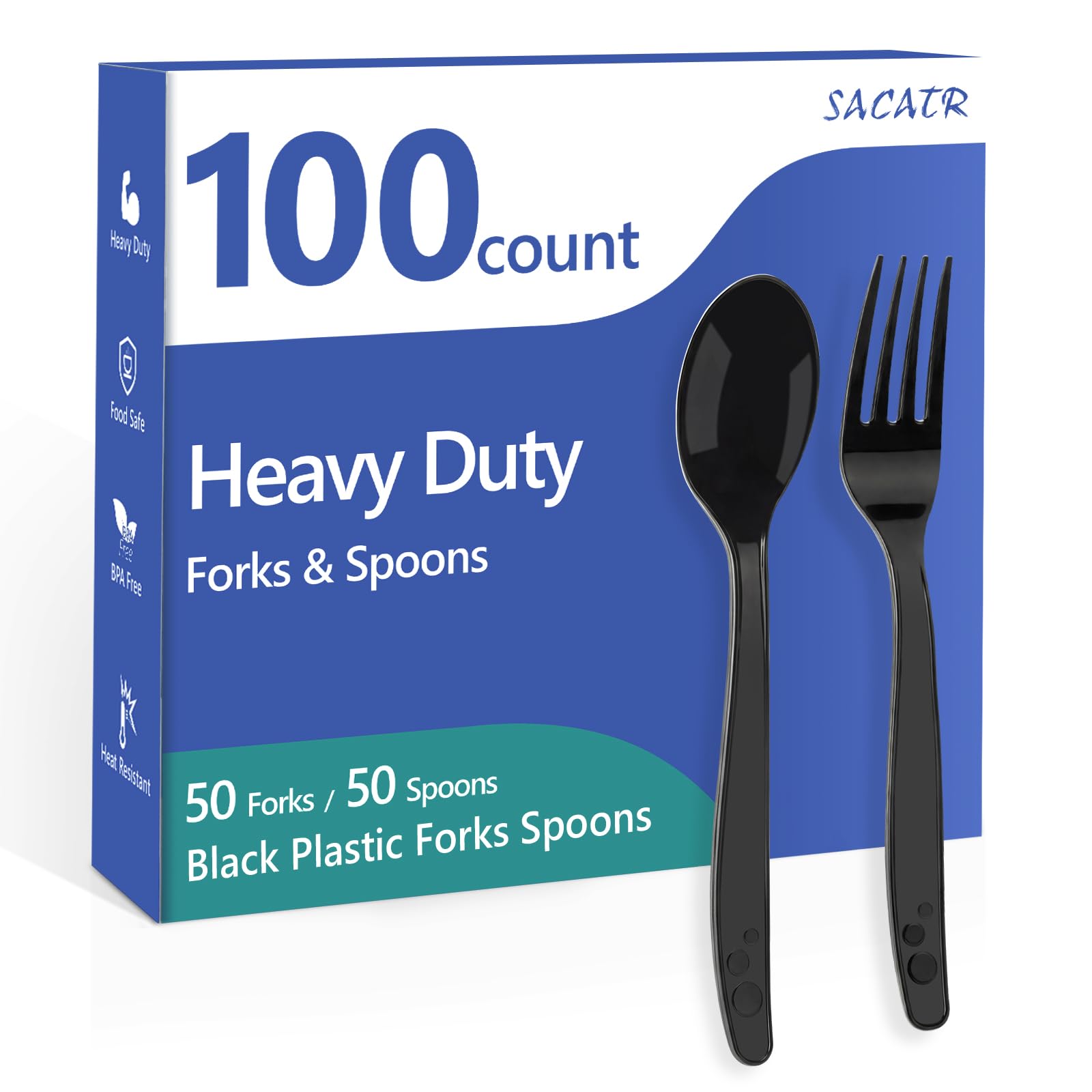 SACATR 1000 Count Clear Plastic Silverware Heavy Duty -Forks, Spoons,Knives — Amazon image 9