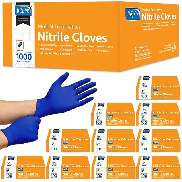 Inspire Nitrile Exam Gloves The Original Quality Stretch Nitrile Cobalt Blue 4 5 Gloves Disposable Latex Free Medical