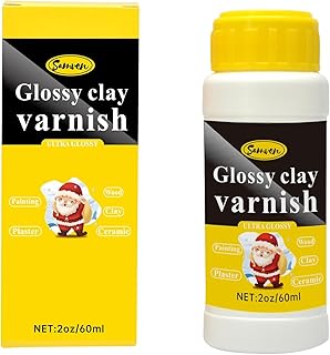 60ml Air Dry Clay Glaze, Air Dry Clay Varnish Can Not Only Used to Prevent Clay Cracking, Scratches, and Wear, It Can Also Having a High Luster Finish(Gloss)