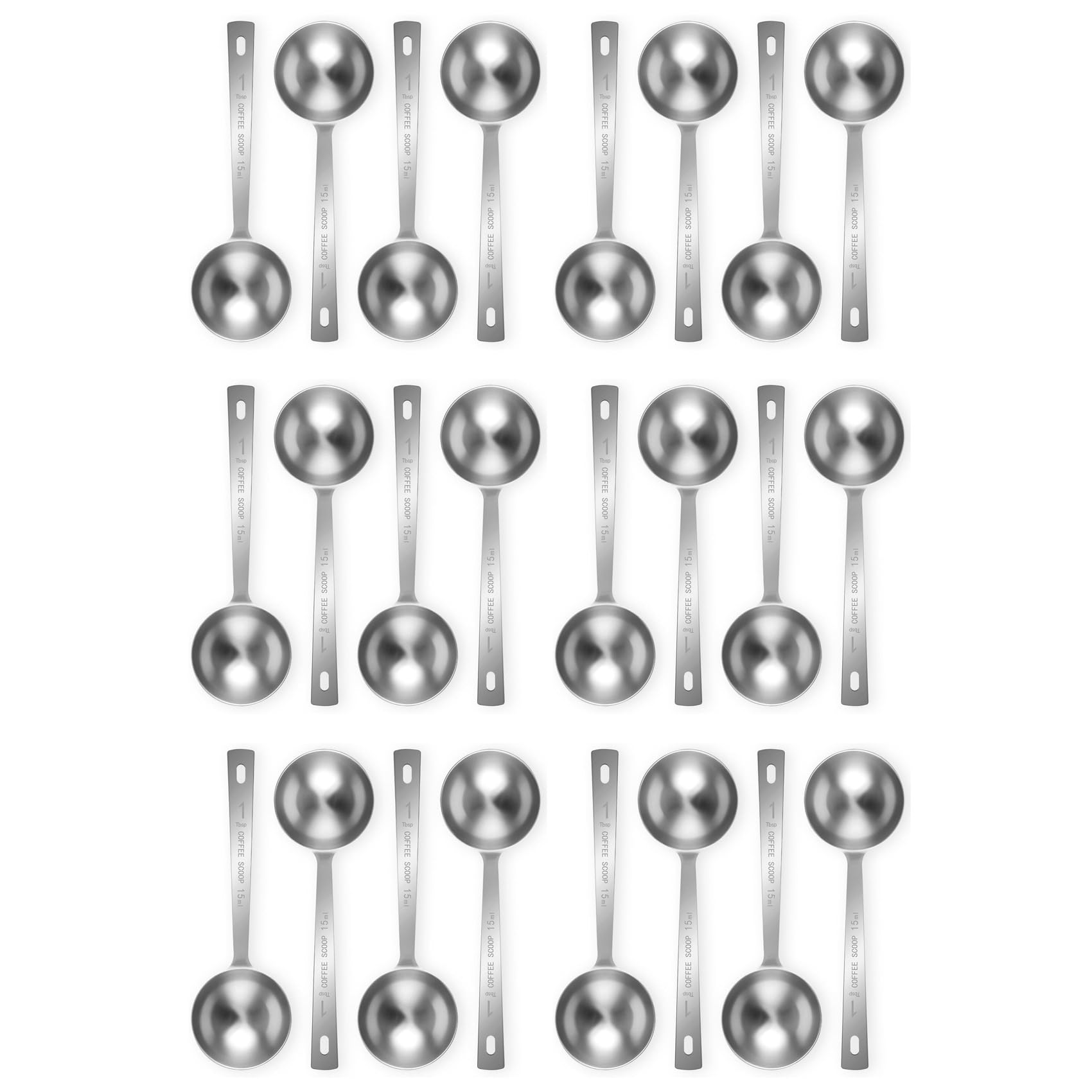 Aundhegrtt 24Pcs Coffee Scoop Spoon - 1 Tablespoon Measuring Spoon, 15ML Stainless Steel Coffee Spoons, Long Handle Measuring Scoop