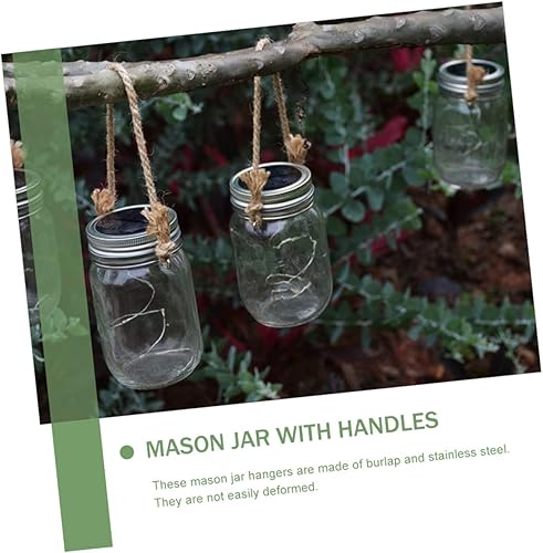 Miniatura 7 de Cabilock 12 piezas de pintas DIY MM lino decoración boca cuerda tarro arpillera para frascos alambre mango inoxidable boda conservas anillo colgante