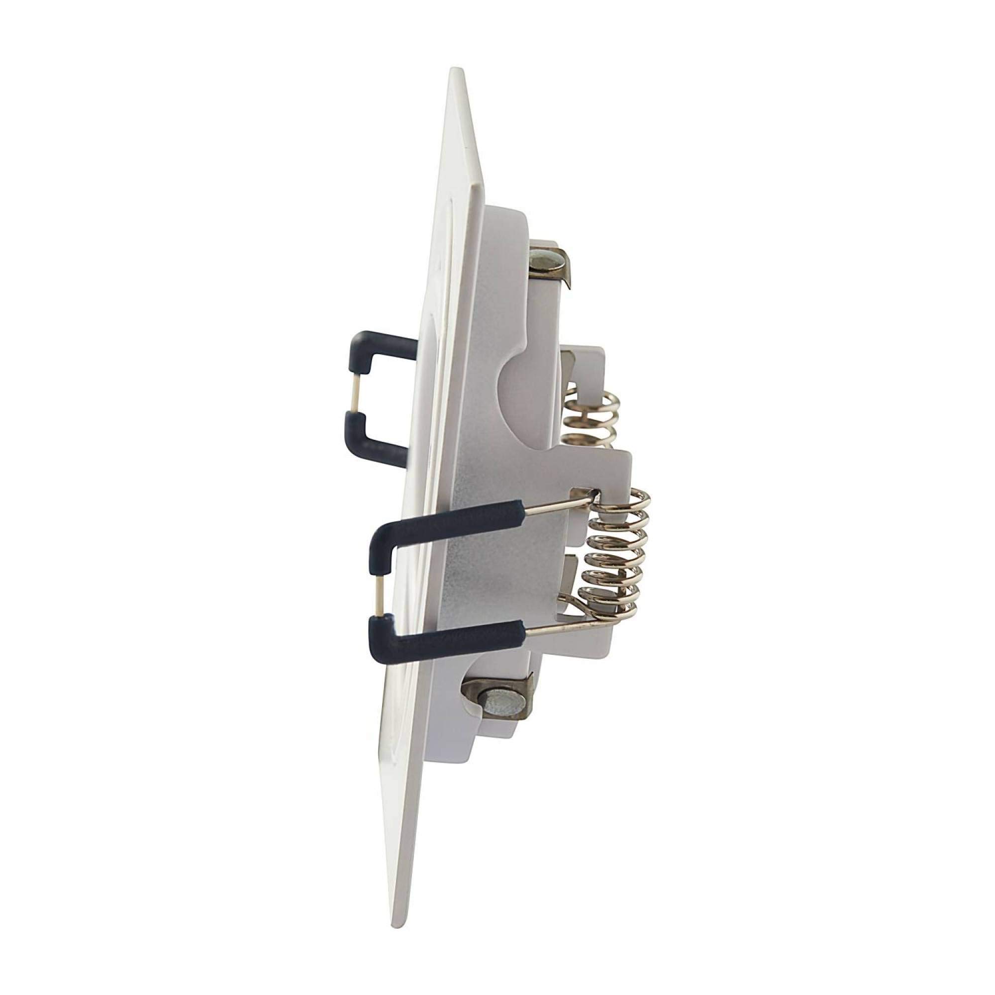 12x LED Einbaustrahler Set Weiß eckig 5 Watt warmweiß 230V flach (30mm) - Einbauleuchte schwenkbar dimmbar aus Aluminium - 75-85mm Bohrloch Einbau-Spot Decken-Strahler