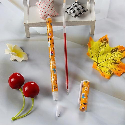 Miniatura 5 de 10 bolígrafos lindos con patrón de flores de dibujos animados, bolígrafos de gel de colores de 0.020 in, punta fina, bolígrafos de tinta de gel de