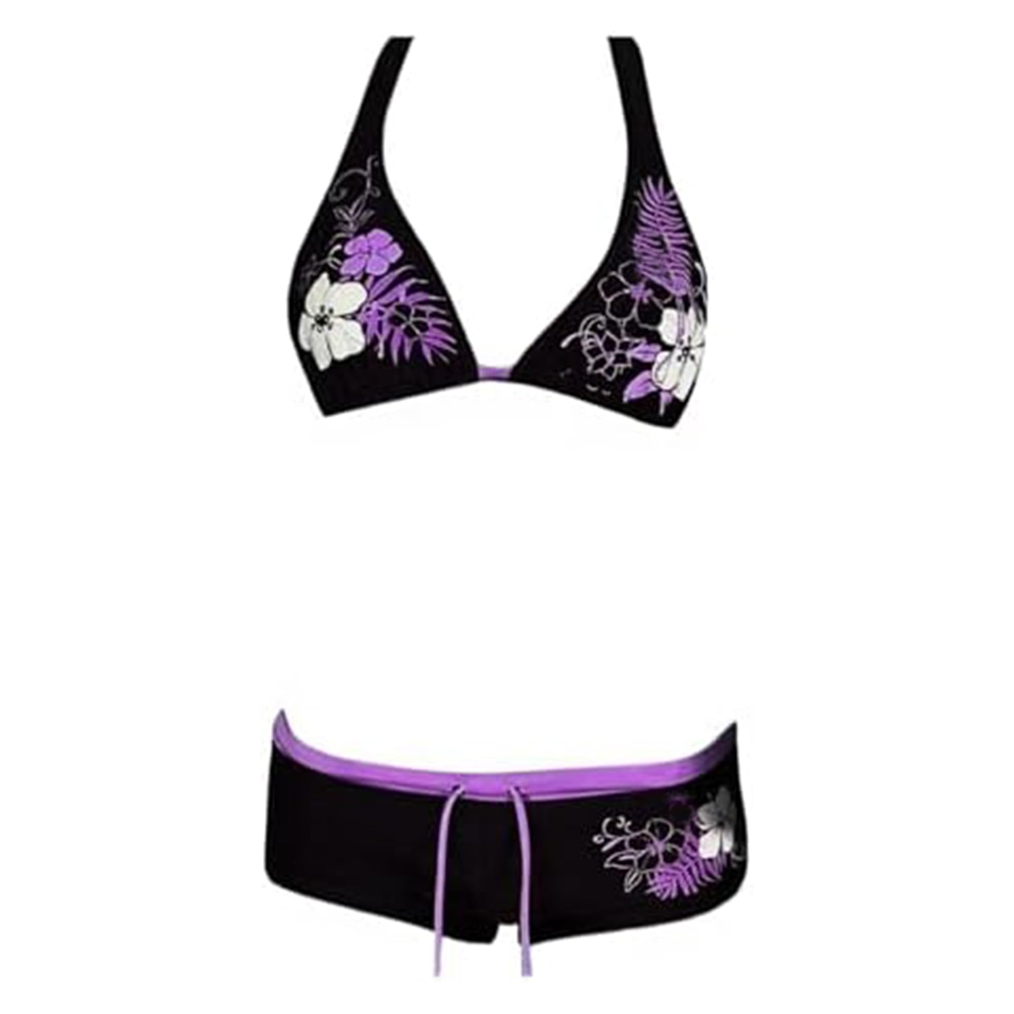 RICHTRUE 2 Piece Y2K Halter Bikini Set, Purple, Large