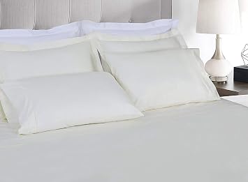 800 Thread Count 100% Cotton & Luxury Set of 2 King Size Pillowcase Soft Sateen Weave Ivory Solid,King 20X40
