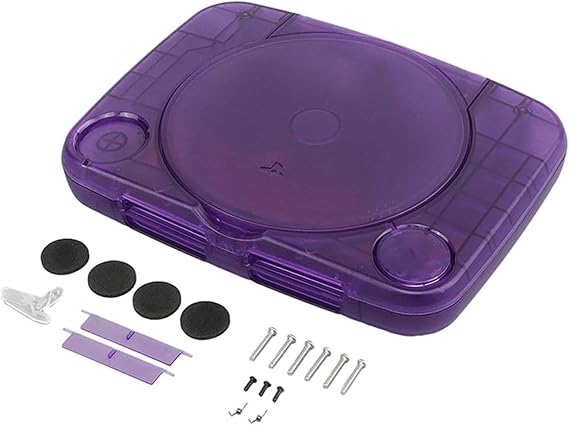 Replacement Console Case Transparent Color Console Case Retro Video Game Case - Compatible with PlayStation 1(Transparent White)