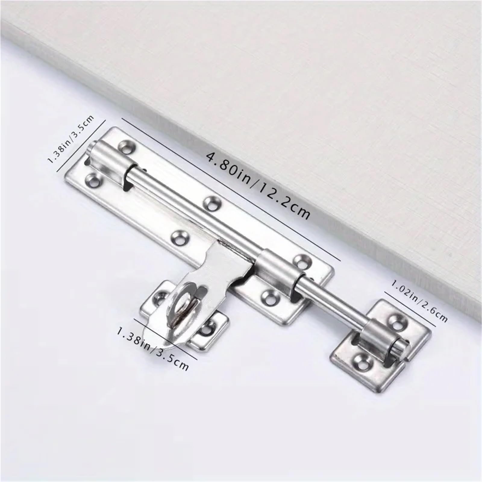 Set di 5 serrature for porta in acciaio inox con chiavistello e lucchetto, spazzolato Per Porta